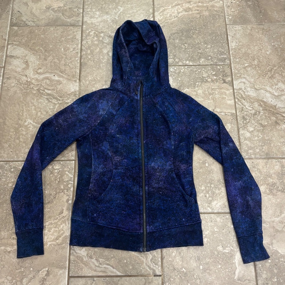 Lululemon Scuba‎ Hoodie Full Zip Star Gazing Galaxy Print Purple Blue Size 6